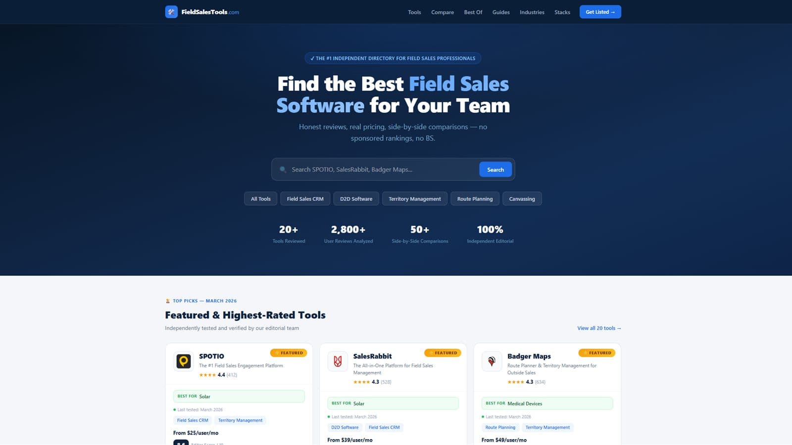 FieldSalesTools — live website