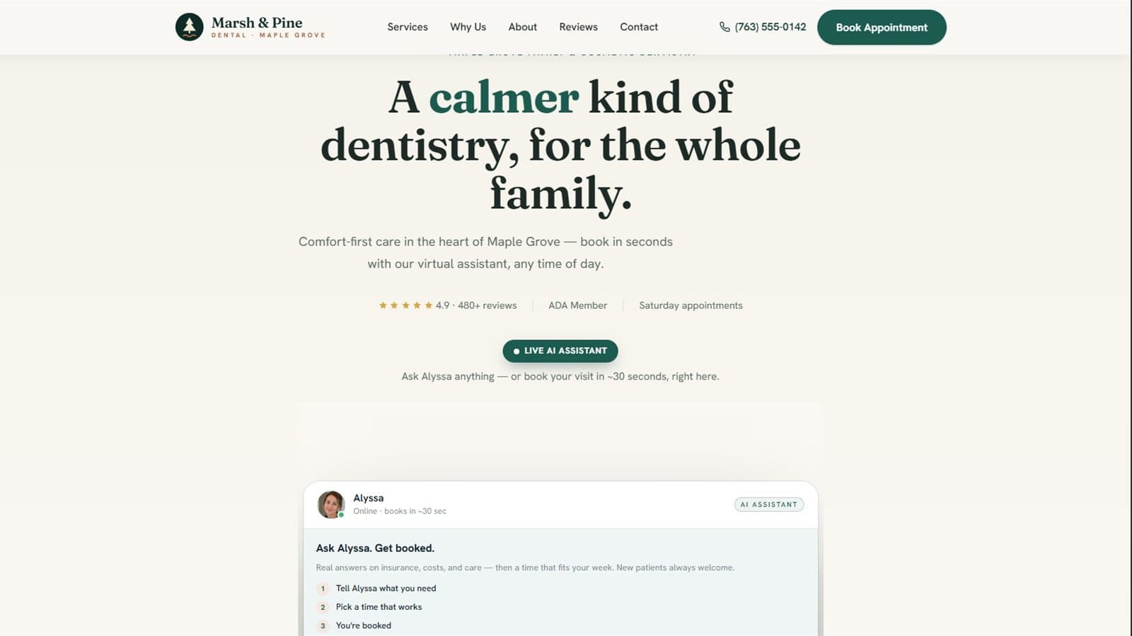 Marsh & Pine Dental — live website